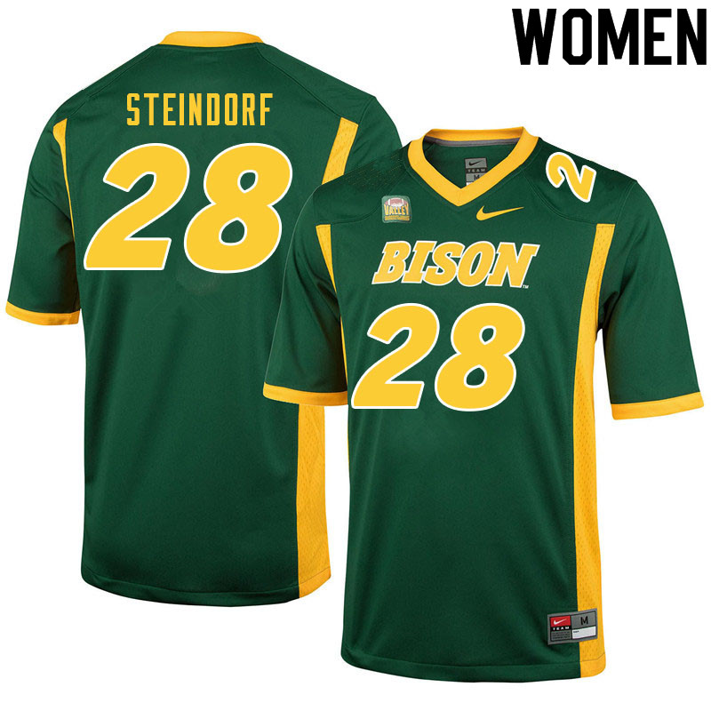 Women #28 Kaedin Steindorf North Dakota State Bison College Football Jerseys Sale-Green - Click Image to Close